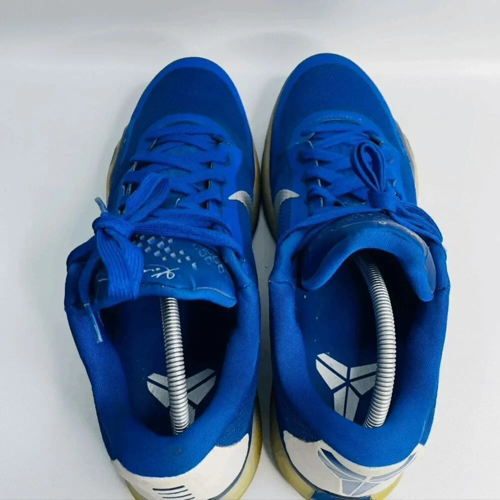 Nike Kobe X 10 TB 813030-402 Game Royal Metallic Silver White‎ Mens Size 14.5